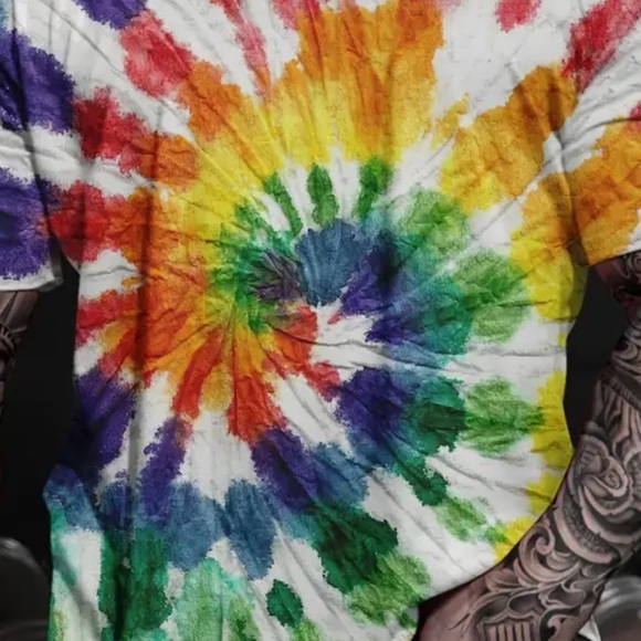 NWT!!! Tie-Dye Multicolor Men's Shirt - Picture 4 of 6